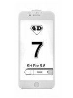 Prémiové 4D temperované sklo iPhone 7+/8+ biele