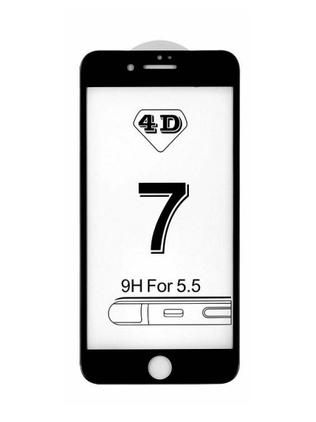 Prémiové 4D temperované sklo iPhone 7+/8+ čierne