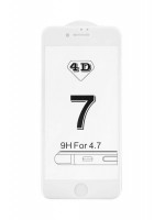 Prémiové 4D temperované sklo iPhone 7/8 biele